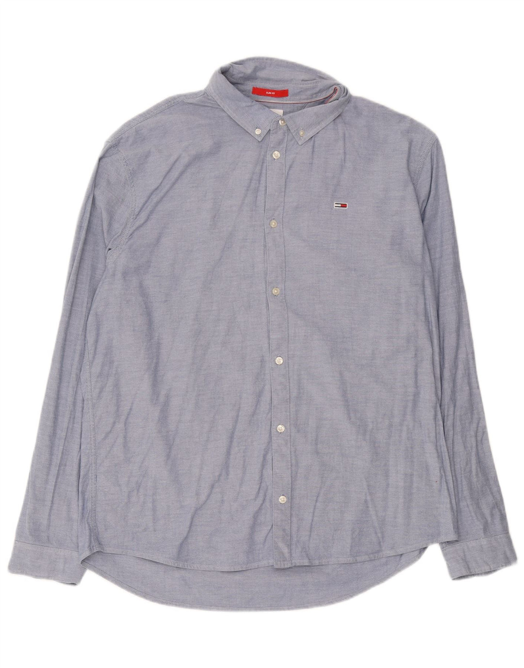 Tommy Hilfiger Mens Slim Fit Shirt 2XL Blue Cotton