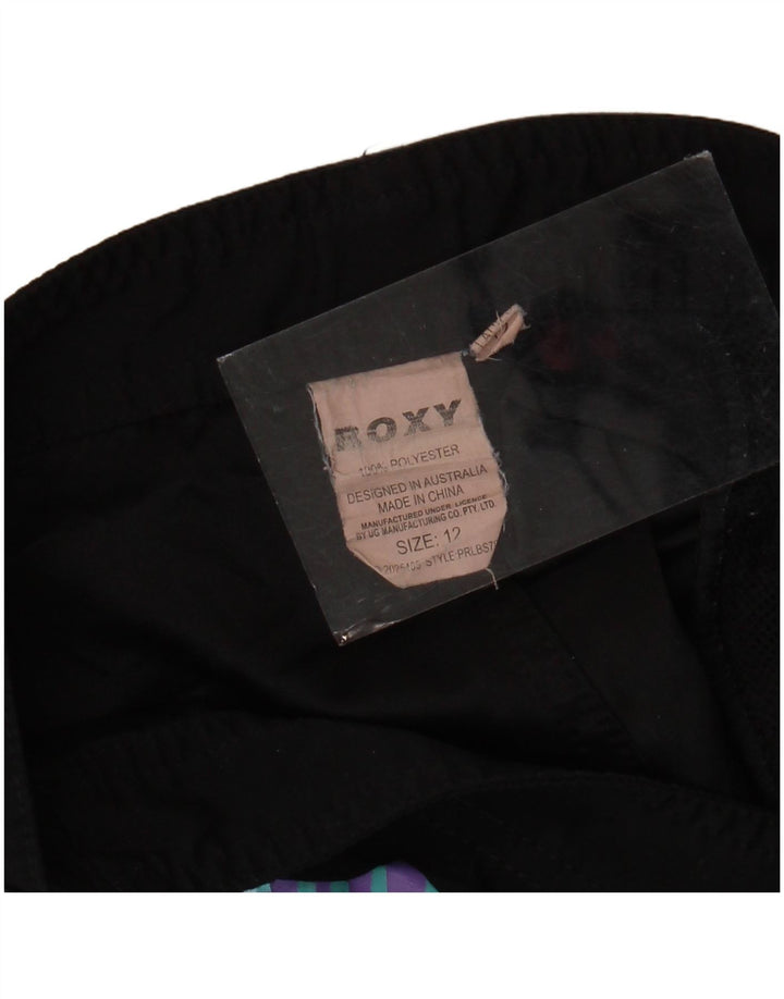 ROXY Womens Graphic Casual Shorts US 12 Large W34  Black Polyester