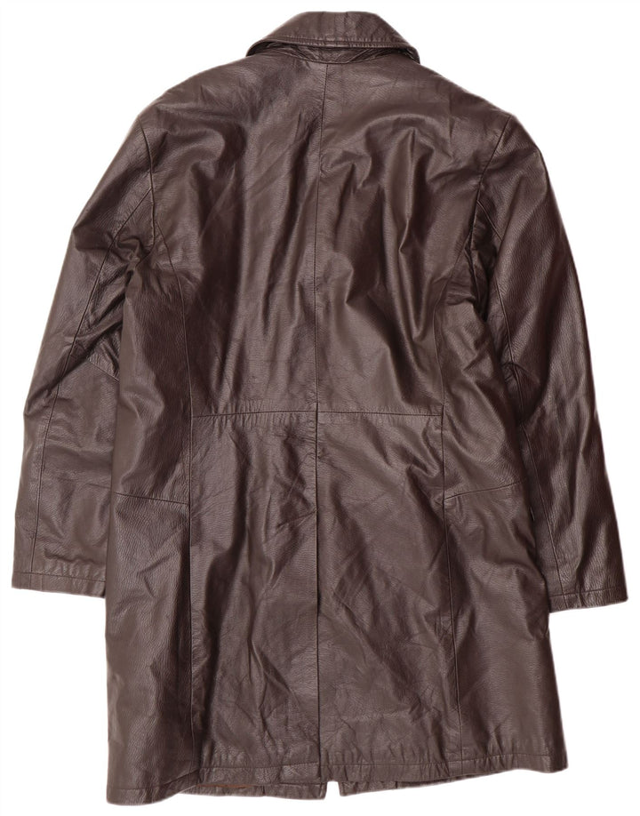 VINTAGE Mens Leather Coat IT 52 XL Brown Leather