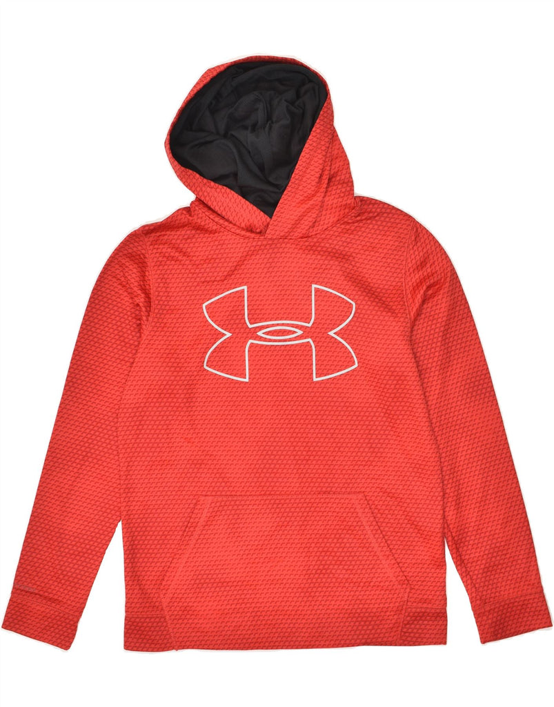 UNDER ARMOUR Boys Graphic Hoodie Jumper 14-15 Years Large  Red Polyester | Vintage Under Armour | Thrift | Second-Hand Under Armour | Used Clothing | Messina Hembry 