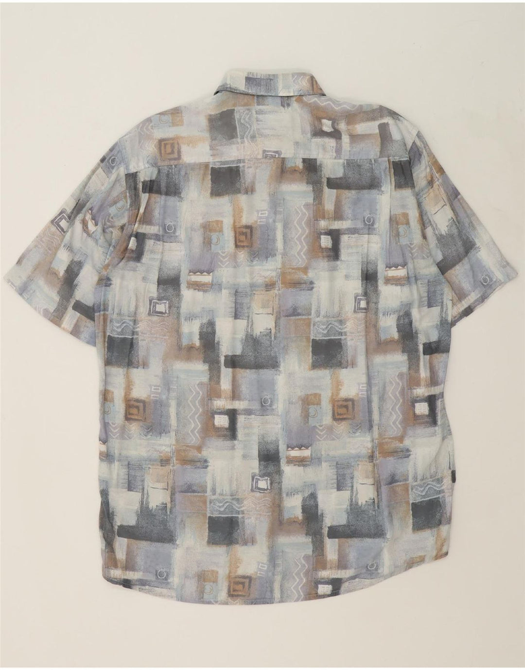 CANDA Mens Short Sleeve Shirt Size 16-16 1/2 41/42 Large Grey Geometric Vintage Canda and Second-Hand Canda from Messina Hembry 