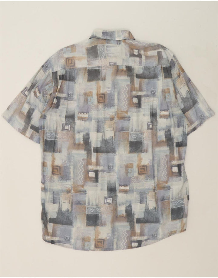 CANDA Mens Short Sleeve Shirt Size 16-16 1/2 41/42 Large Grey Geometric Vintage Canda and Second-Hand Canda from Messina Hembry 