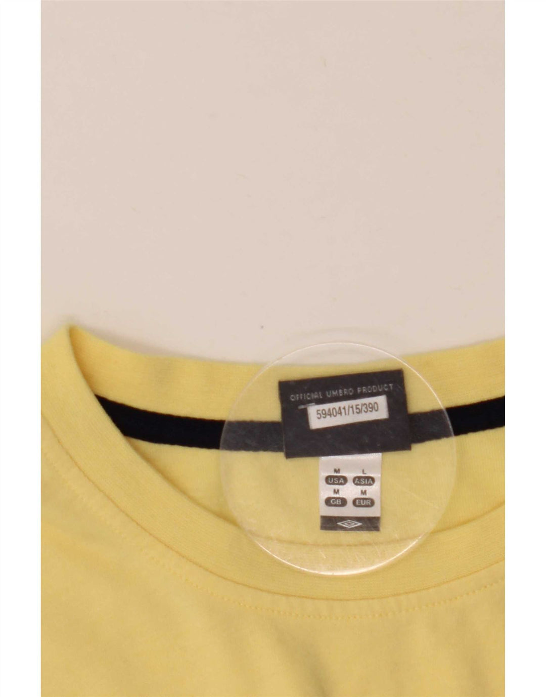 Umbro Mens T-Shirt Top Medium Yellow Polyester