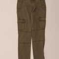 GUESS Womens Slim Cargo Trousers W26 L28 Green Lyocell