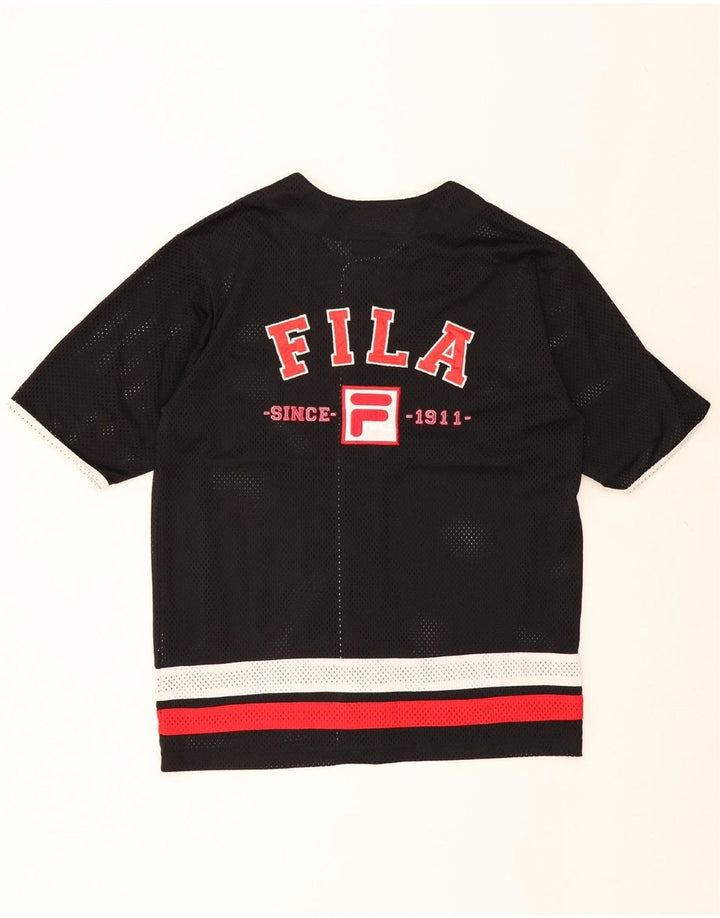 FILA Mens Graphic Jersey Top Medium Black Vintage Fila and Second-Hand Fila from Messina Hembry 
