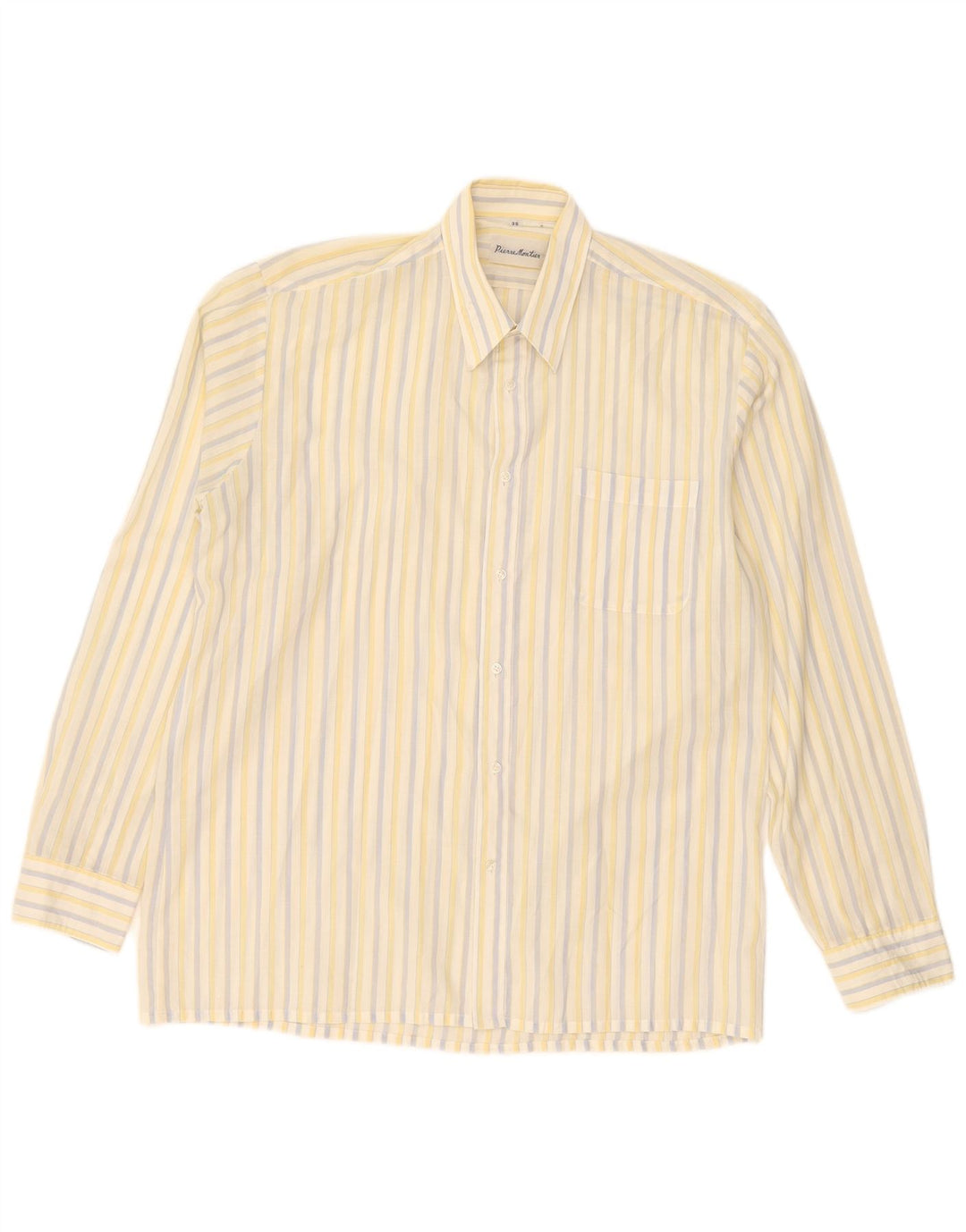 Vintage Mens Shirt Size 39 Medium Yellow Striped