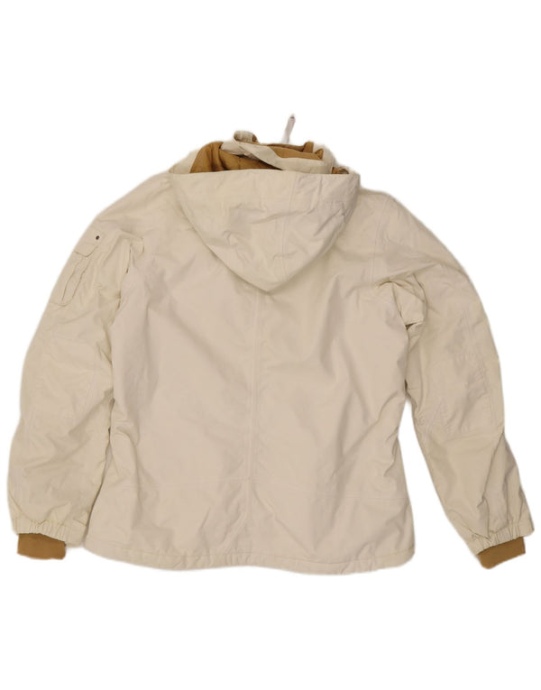 The North Face Womens Hooded Windbreaker Jacket UK 16 Large White Nylon
