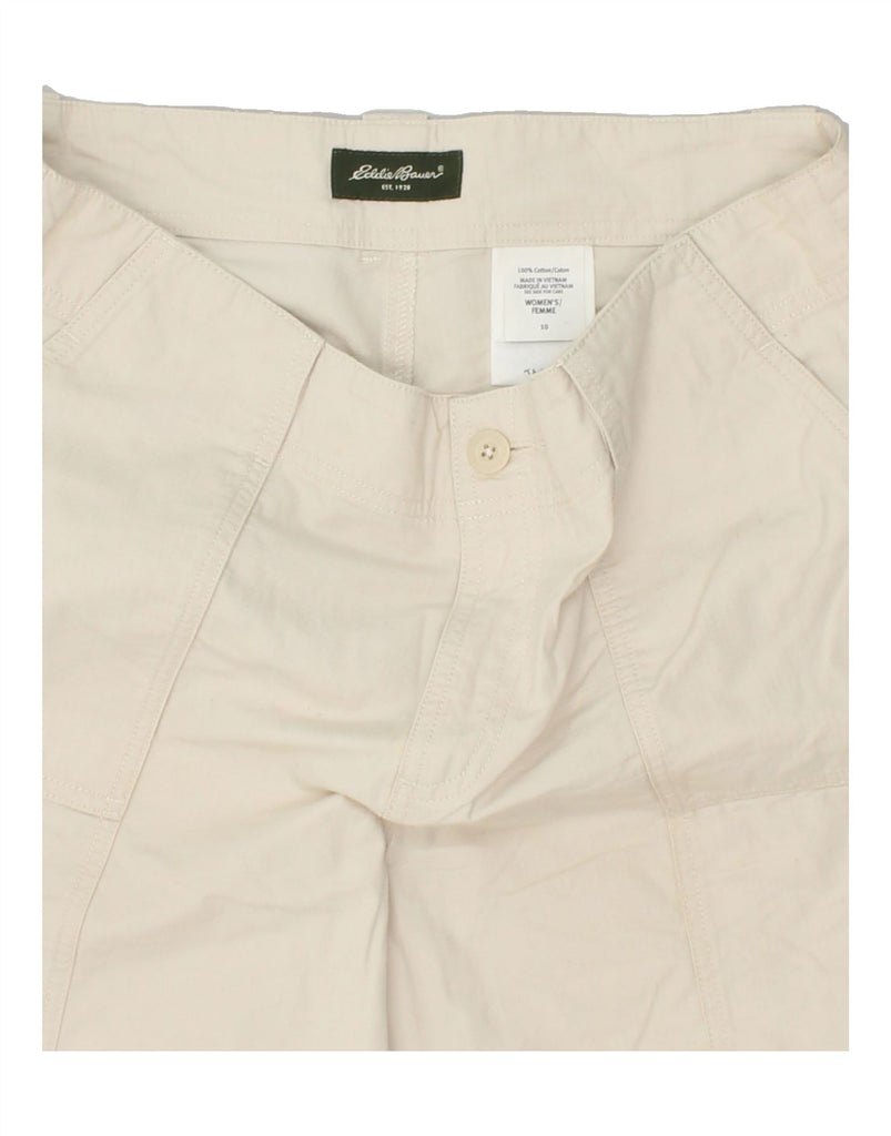 EDDIE BAUER Womens Cargo Shorts US 10 Large W34 Beige Cotton | Vintage Eddie Bauer | Thrift | Second-Hand Eddie Bauer | Used Clothing | Messina Hembry 
