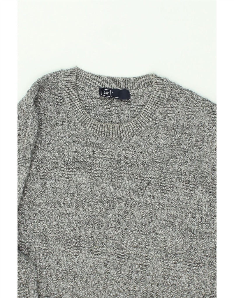 GAP Mens Crew Neck Jumper Sweater Large Grey Cotton Vintage Gap and Second-Hand Gap from Messina Hembry 