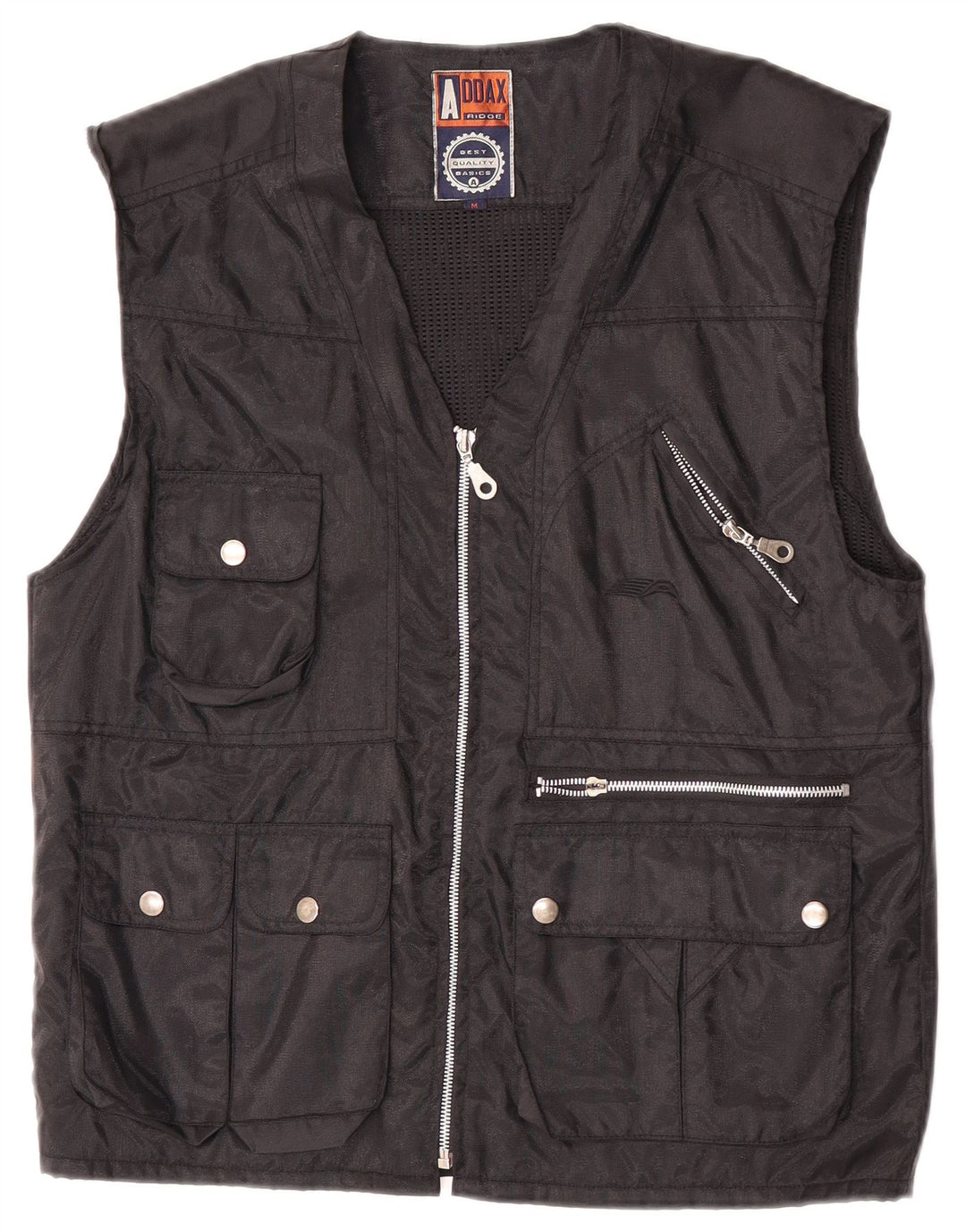 Vintage Mens Utility Gilet UK 38 Medium Black Nylon