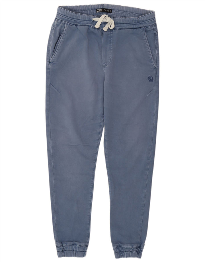 Zara Mens Joggers Chino Trousers Large W32 L28 Blue