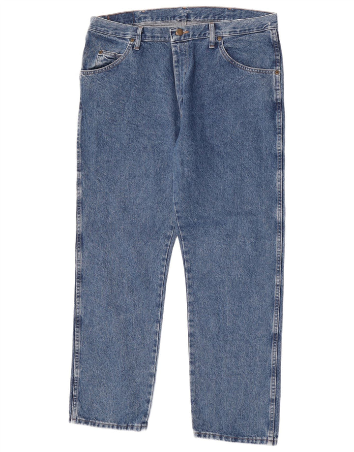 Wrangler Mens Regular Fit Straight Jeans W38 L30 Blue Cotton