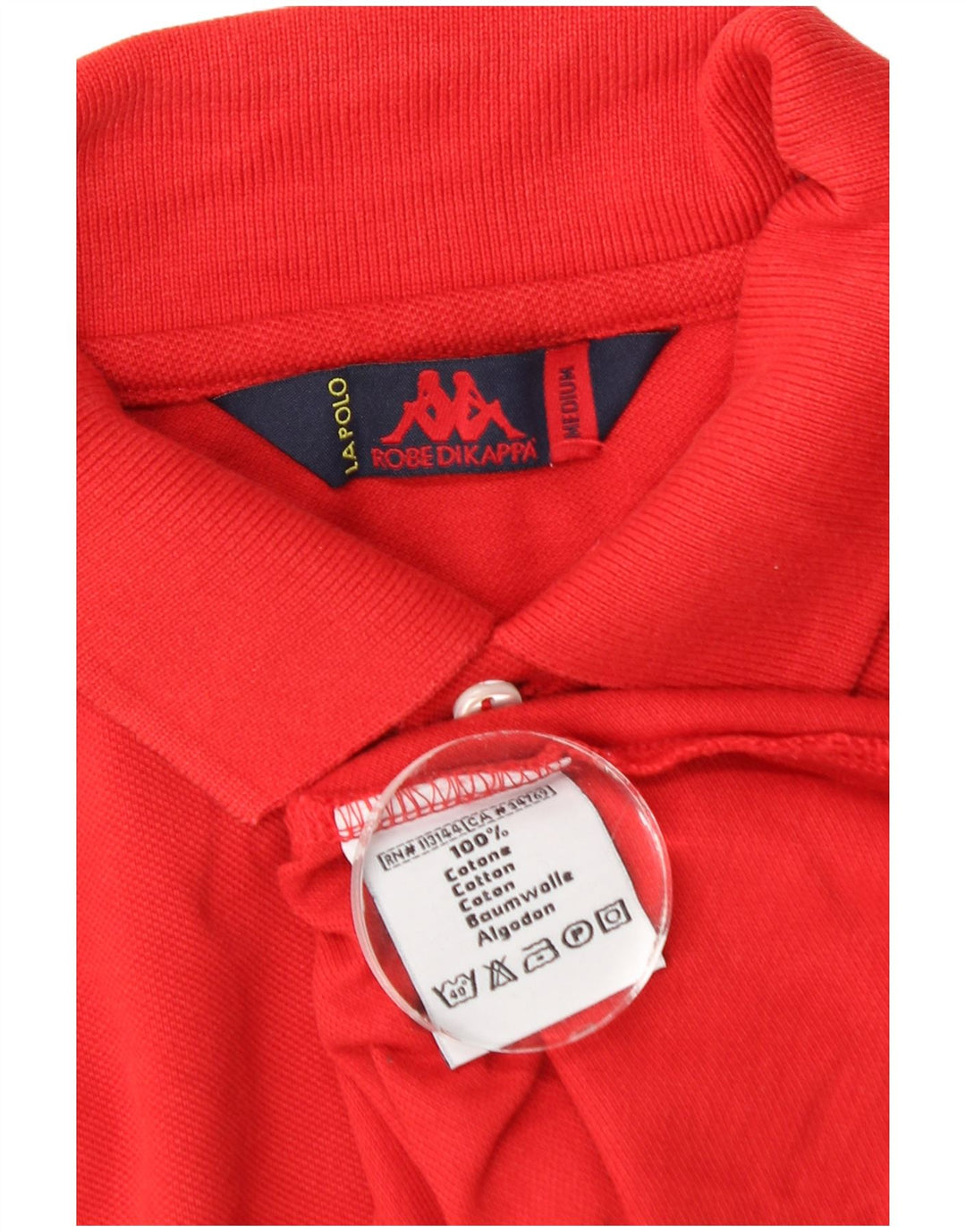 Kappa Mens Long Sleeve Polo Shirt Medium Red Cotton