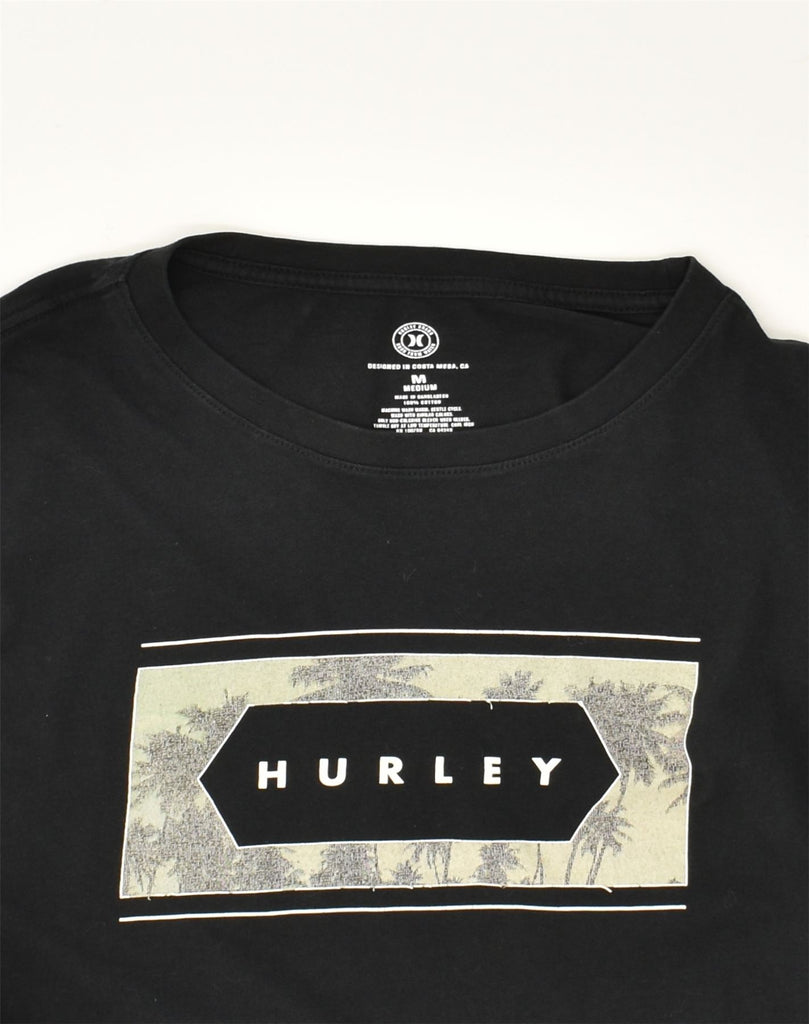 HURLEY Mens Graphic T-Shirt Top Medium Black Cotton | Vintage Hurley | Thrift | Second-Hand Hurley | Used Clothing | Messina Hembry 