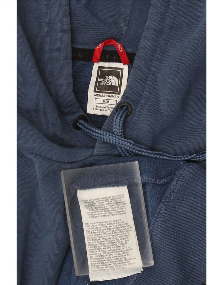 The North Face Mens Graphic Hoodie Jumper Medium Blue Cotton