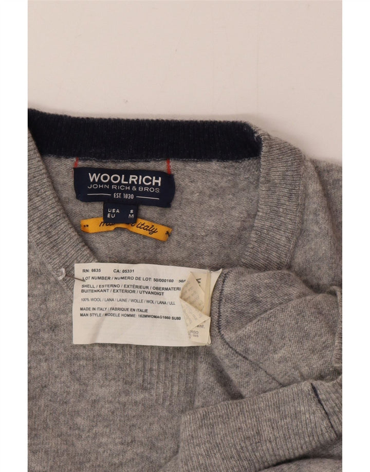 Woolrich Mens Crew Neck Jumper Sweater Small Grey Wool