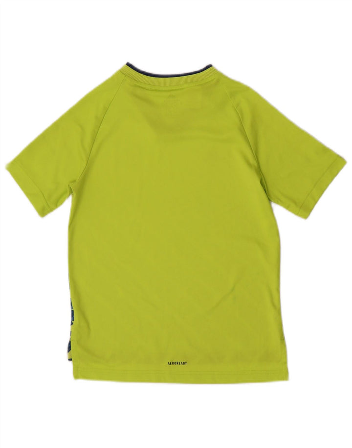 Adidas Boys MESSI Graphic T-Shirt Top 11-12 Years Green Polyester