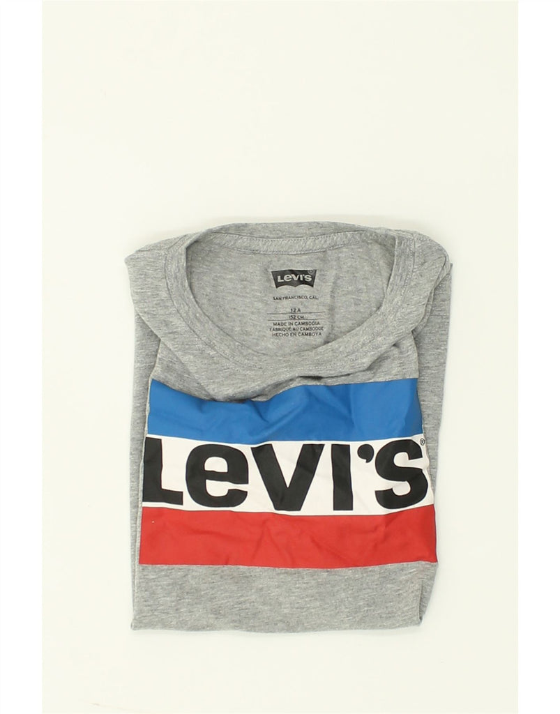 LEVI'S Boys Graphic T-Shirt Top 11-12 Years Grey Cotton | Vintage Levi's | Thrift | Second-Hand Levi's | Used Clothing | Messina Hembry 