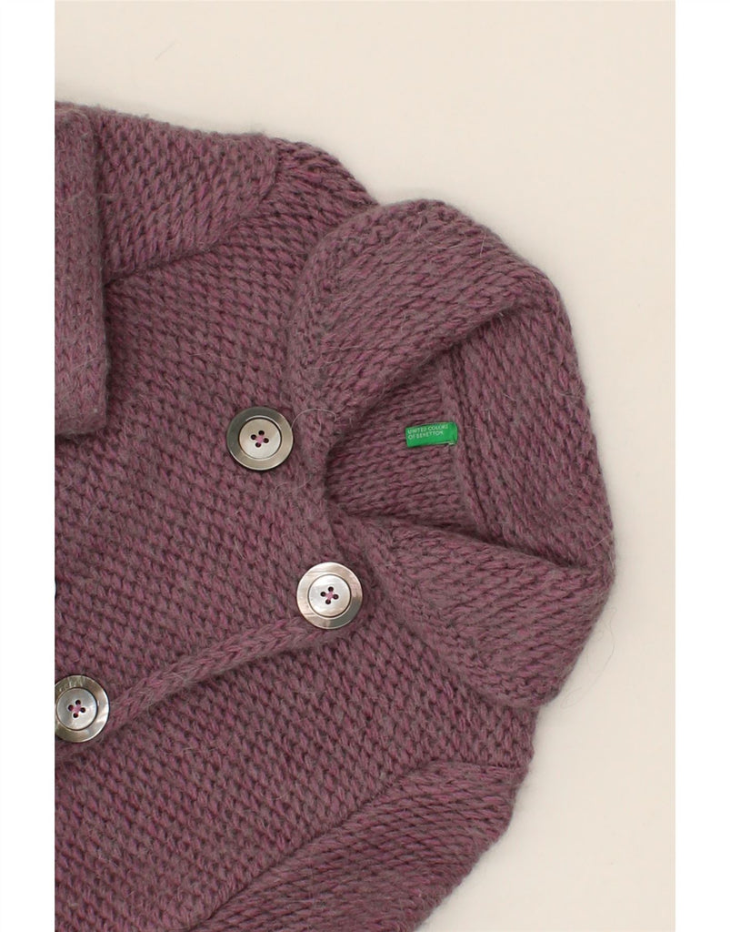 BENETTON Girls Knit Overcoat 11-12 Years 2XL  Purple Acrylic Vintage Benetton and Second-Hand Benetton from Messina Hembry 