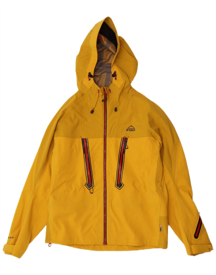 McKinley Mens Hooded Rain Jacket UK 38 Medium Yellow