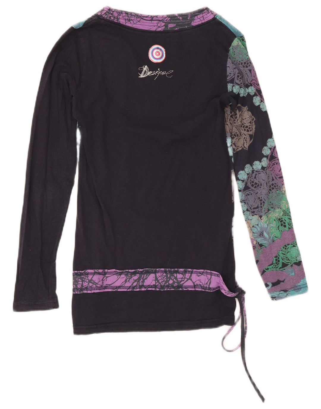 Desigual Womens Long Sleeve Blouse Top UK 12 Medium Multicoloured Floral