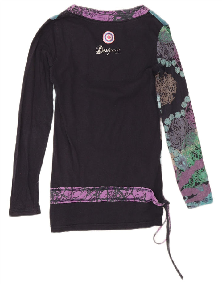 Desigual Womens Long Sleeve Blouse Top UK 12 Medium Multicoloured Floral