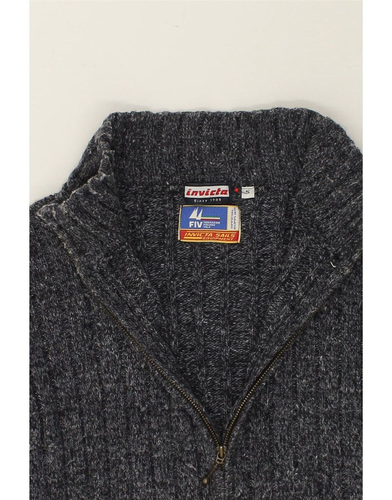 INVICTA Mens Cardigan Sweater Small Grey Cotton | Vintage Invicta | Thrift | Second-Hand Invicta | Used Clothing | Messina Hembry 