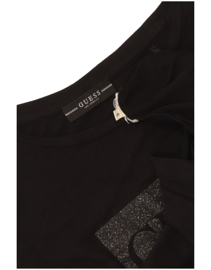 Guess Womens Graphic T-Shirt Top UK 10 Small Black