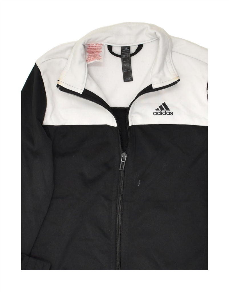 ADIDAS Boys Tracksuit Top Jacket 7-8 Years Black Colourblock Polyester | Vintage Adidas | Thrift | Second-Hand Adidas | Used Clothing | Messina Hembry 