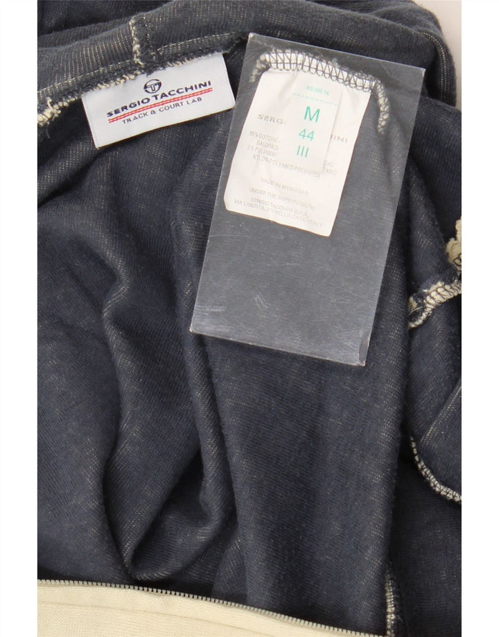 SERGIO TACCHINI Womens Zip Hoodie Sweater IT 44 Medium Beige Cotton