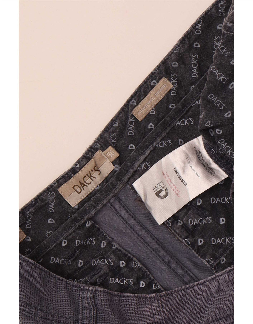 Dack's Mens Cargo Shorts IT 50 Large W34  Navy Blue Spotted Cotton