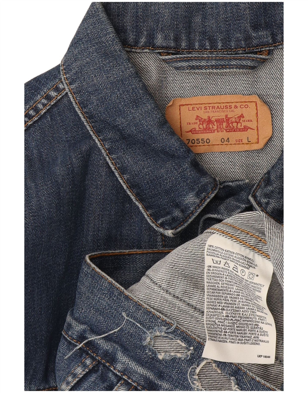 Levi's Mens 70550 Denim Jacket UK 40 Large Blue Cotton