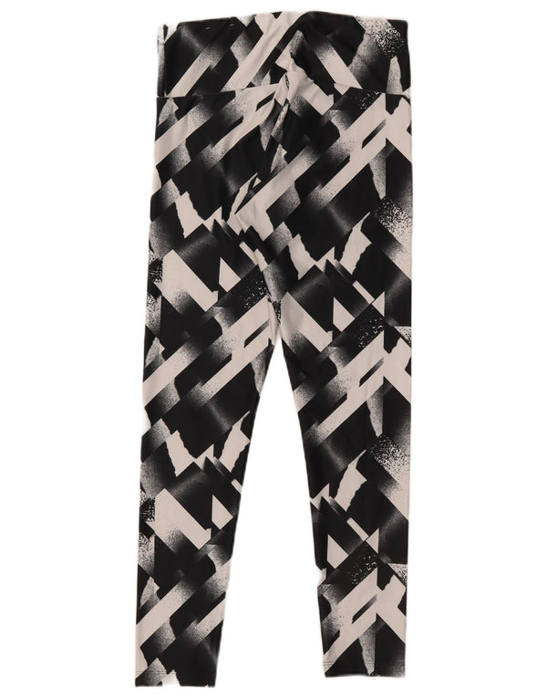 Puma Womens Leggings UK 12 Medium Black Geometric