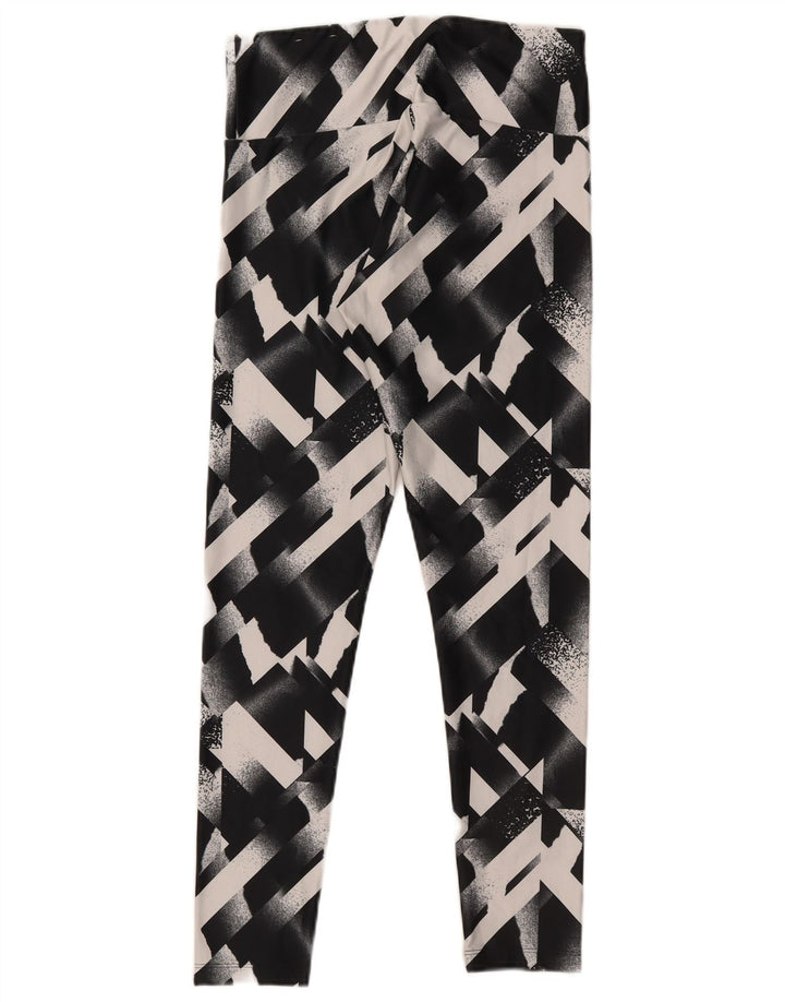 Puma Womens Leggings UK 12 Medium Black Geometric