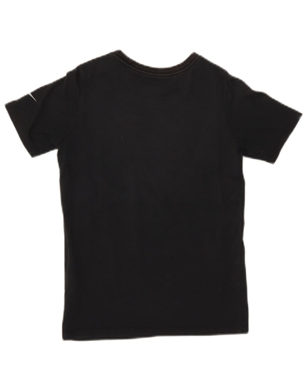Nike Womens Dri Fit Graphic T-Shirt Top UK 6 XS Black Cotton