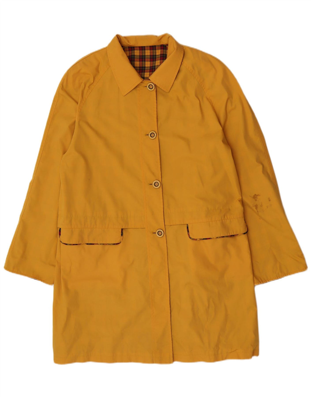 NINO Womens Reversible Overcoat IT 46 Large Yellow Polyester
