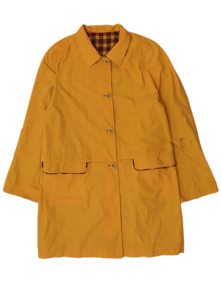 NINO Womens Reversible Overcoat IT 46 Large Yellow Polyester