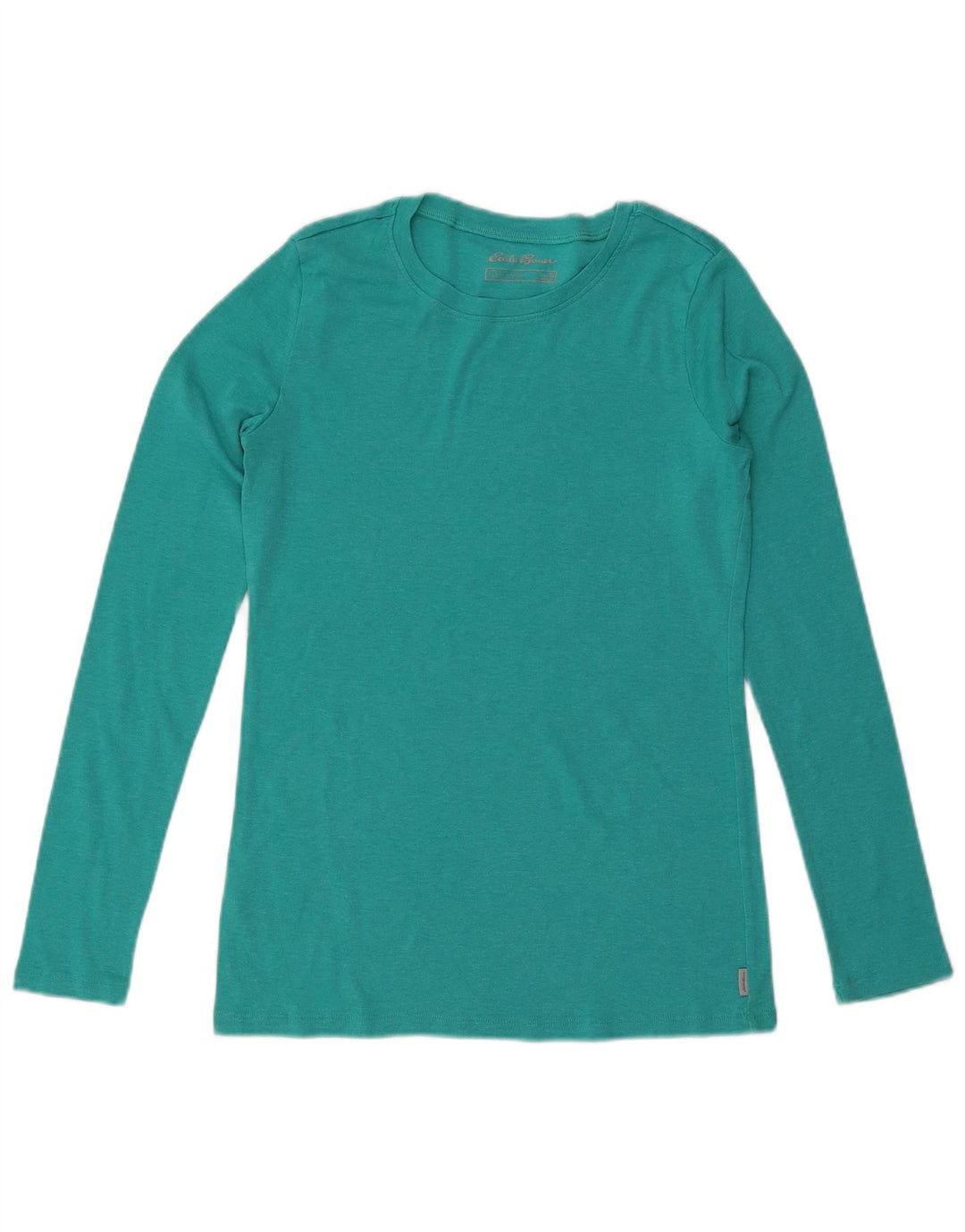 EDDIE BAUER Womens Top Long Sleeve UK 14 Large Turquoise Cotton