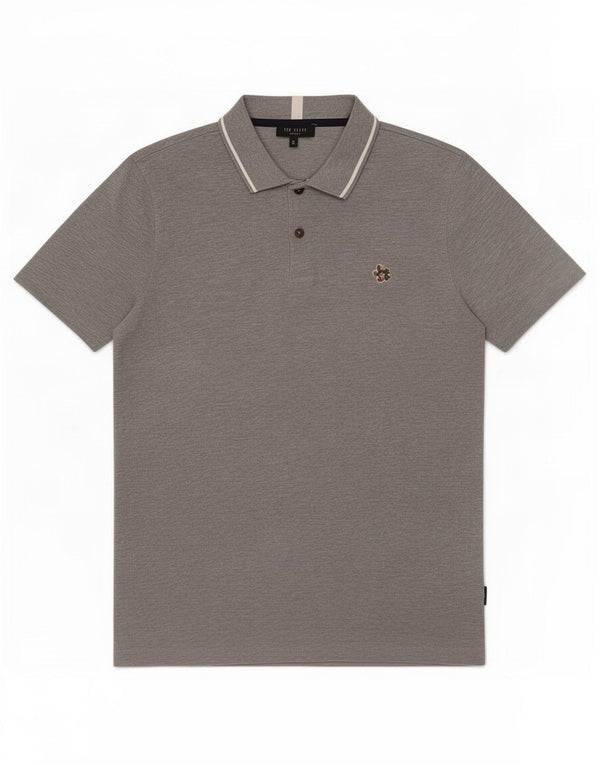 Ted Baker Mens Polo Shirt Size 3 Medium Grey Cotton