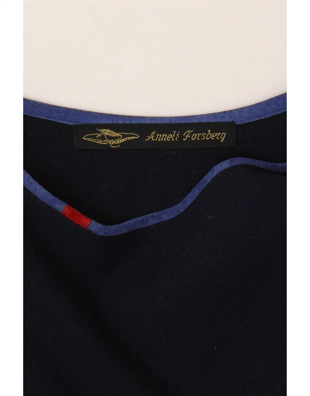 Vintage Womens Asymmetric Top UK 18 XL Navy Blue
