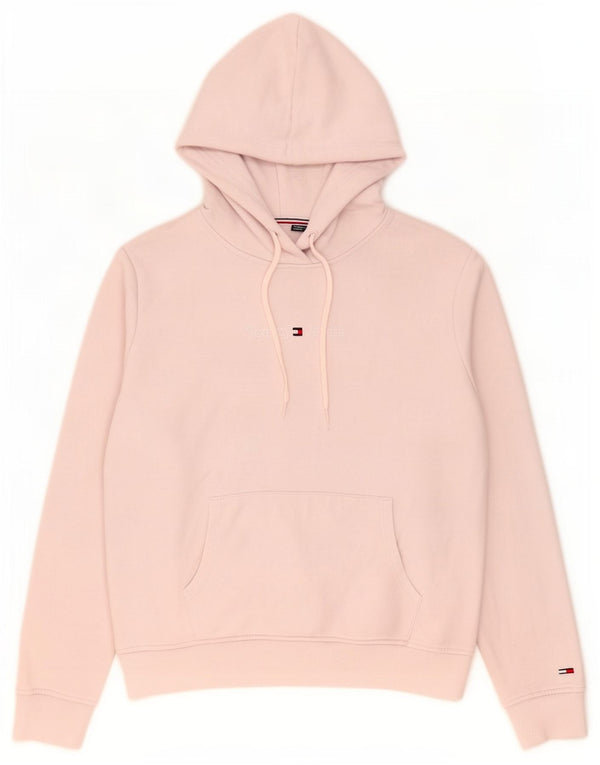 Tommy Hilfiger Womens Hoodie Jumper UK 14 Medium Pink Cotton
