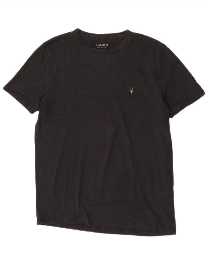 All Saints Mens T-Shirt Top Large Black Cotton