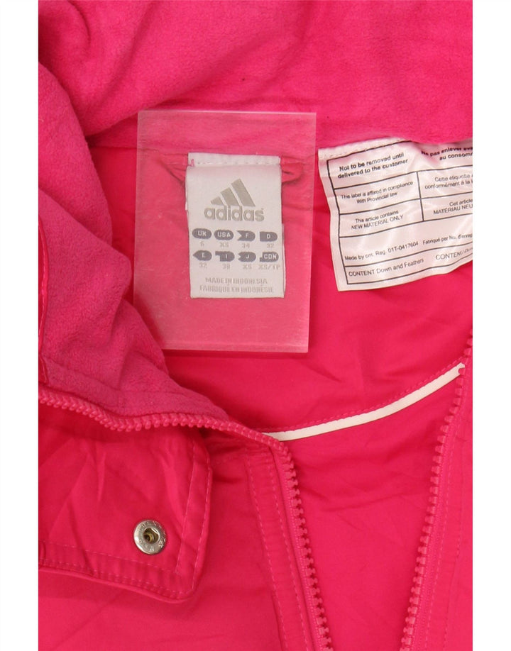 Adidas Womens Padded Gilet UK 6 XS Pink Polyester