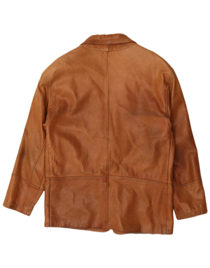 Renna Mens 2 Button Leather Blazer Jacket IT 46 Small Brown