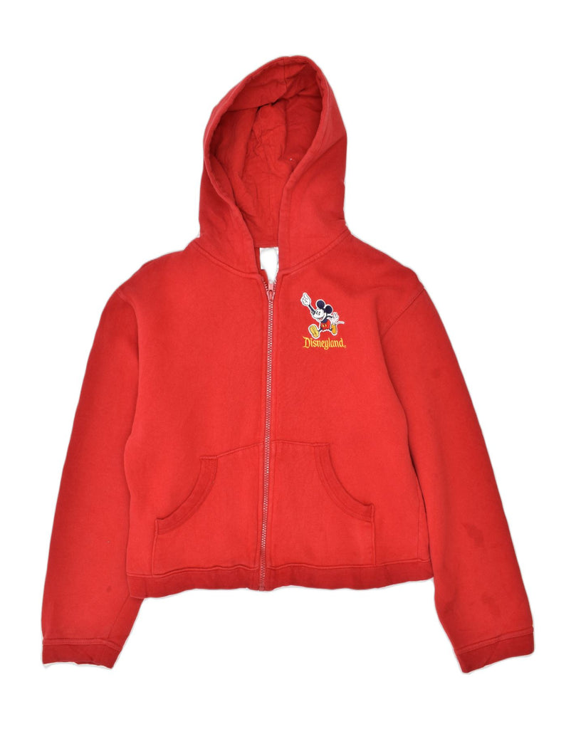 VINTAGE Girls Crop Graphic Zip Hoodie Sweater 10-11 Years XL Red Cotton | Vintage Vintage | Thrift | Second-Hand Vintage | Used Clothing | Messina Hembry 