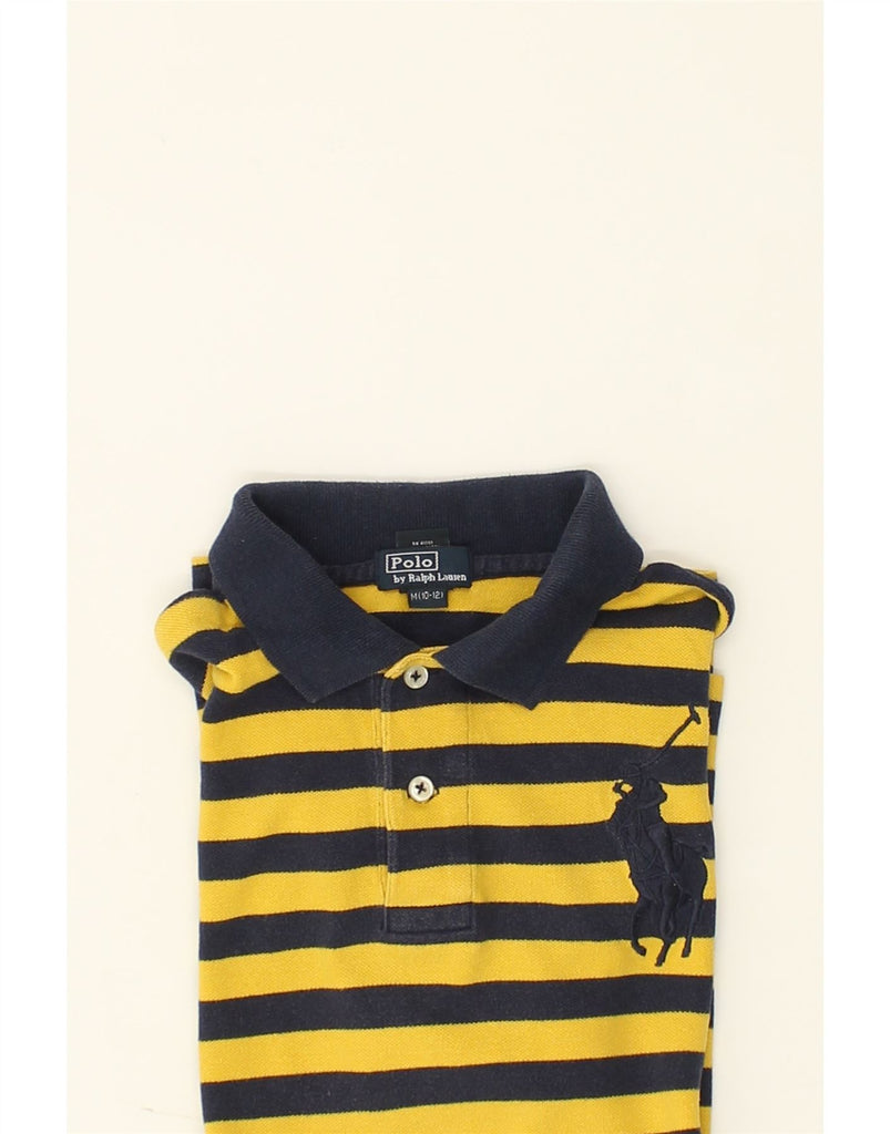 POLO RALPH LAUREN Boys Polo Shirt 10-11 Years Medium Yellow Striped Cotton | Vintage Polo Ralph Lauren | Thrift | Second-Hand Polo Ralph Lauren | Used Clothing | Messina Hembry 