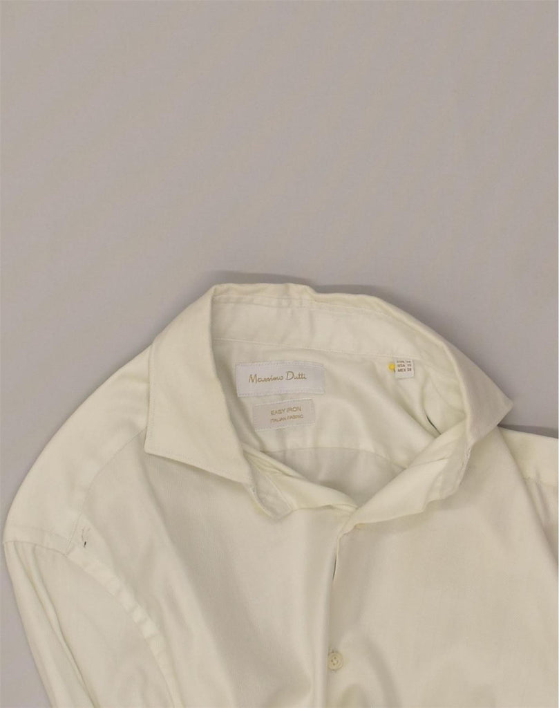 MASSIMO DUTTI Mens Shirt EU 38 Medium Off White Cotton | Vintage Massimo Dutti | Thrift | Second-Hand Massimo Dutti | Used Clothing | Messina Hembry 