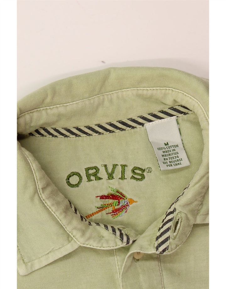 ORVIS Mens Polo Shirt Medium Green Cotton