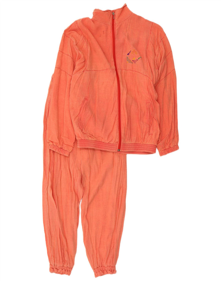 Vintage Mens Full Tracksuit IT 48 Medium Orange Polyester