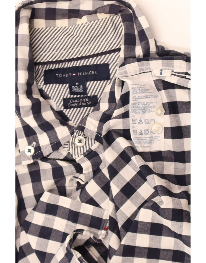 Tommy Hilfiger Mens Custom Fit Shirt Size 15 1/2 16 Medium Blue Gingham